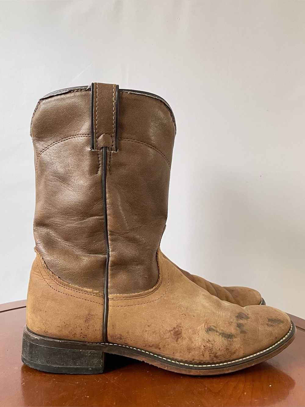 Laredo Distressed Leather Western Cowboy Brown Boot | US 8.5